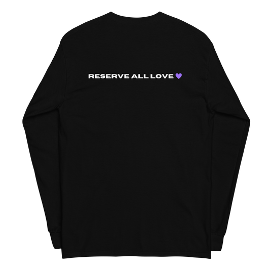 Reserve All Love Black and Purple Long Sleeve Shirt