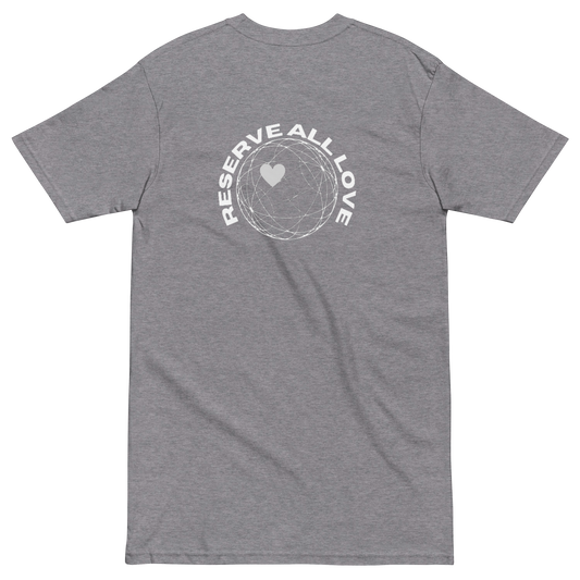 Reserve All Love Light Grey and White Tee