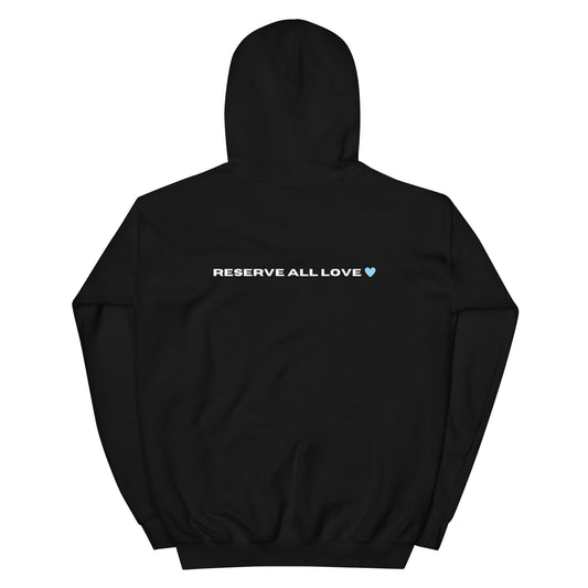 Reserve All Love Black and Light Blue Hoodie