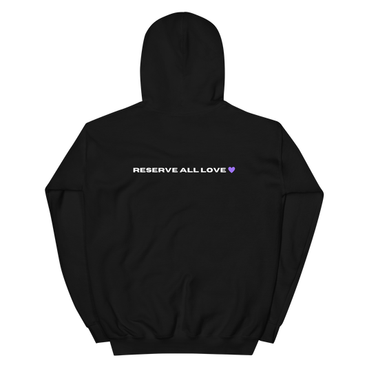 Reserve All Love Black and Purple Hoodie