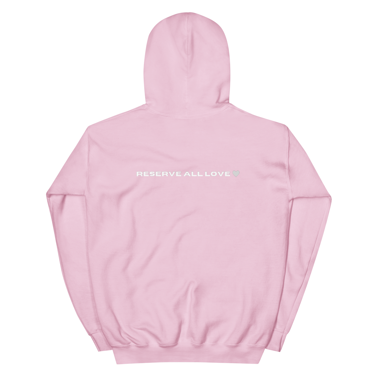 Reserve All Love Pink and White Hoodie