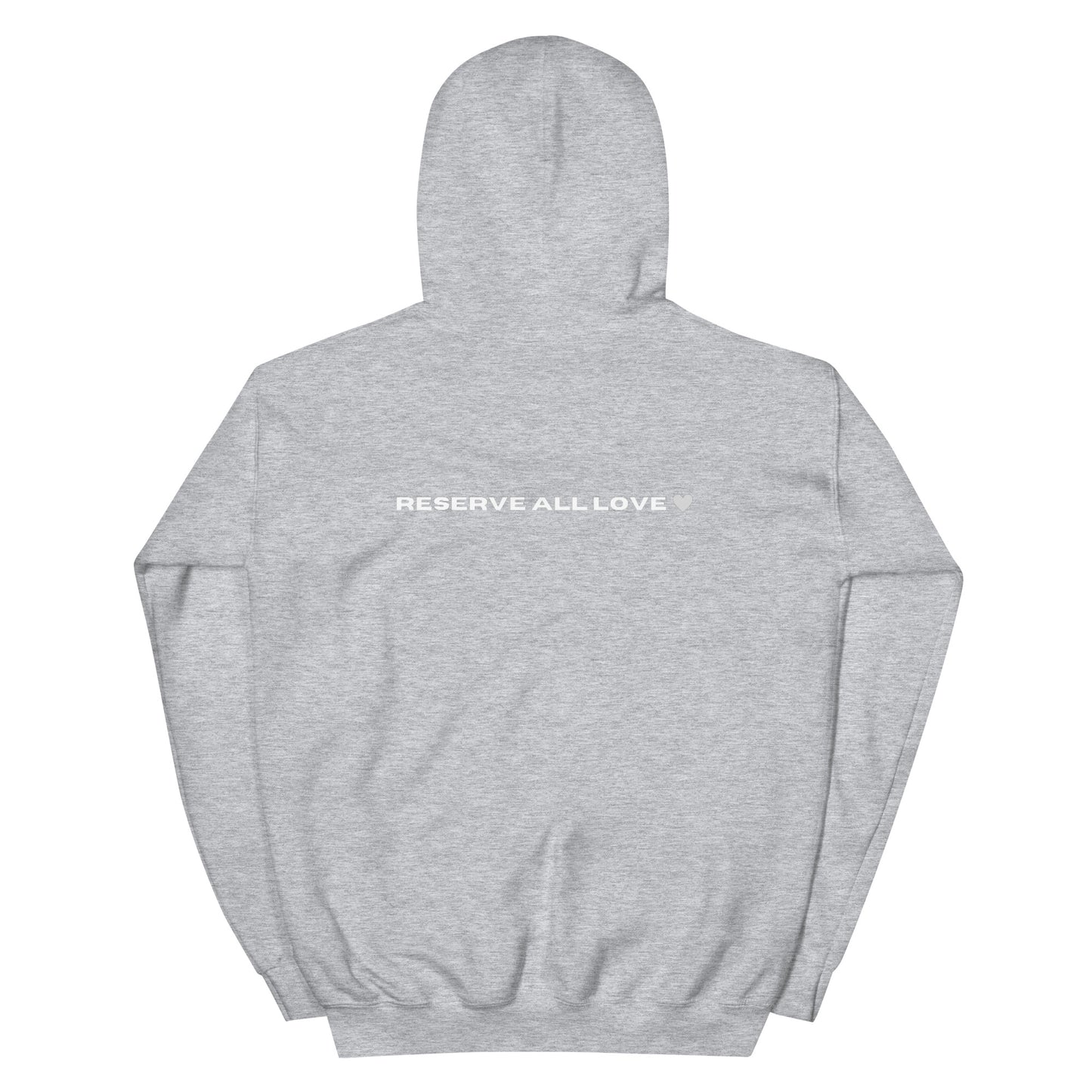 Reserve All Love Light Grey and White Hoodie