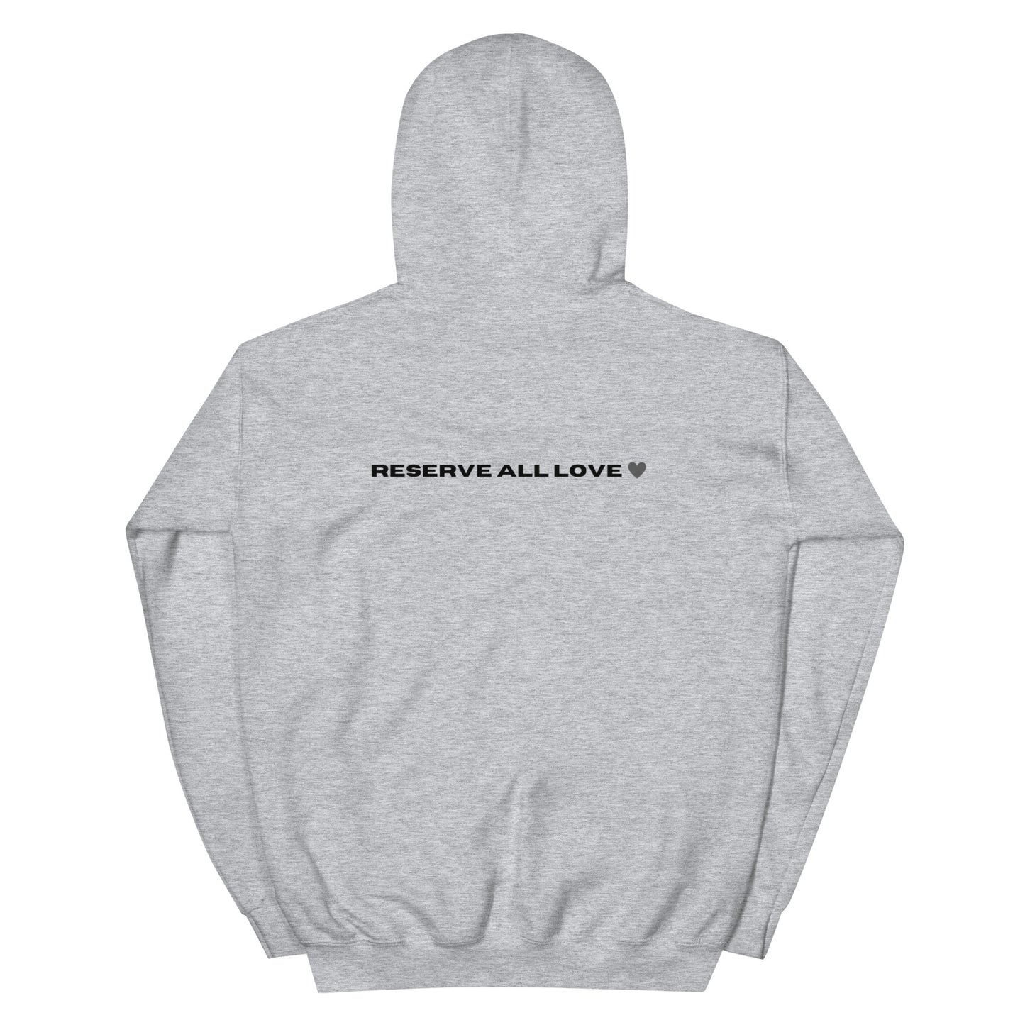 Reserve All Love Light Grey and Black Hoodie