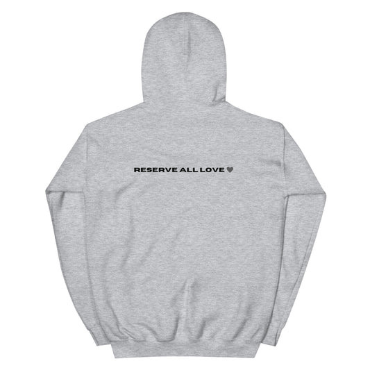 Reserve All Love Light Grey and Black Hoodie