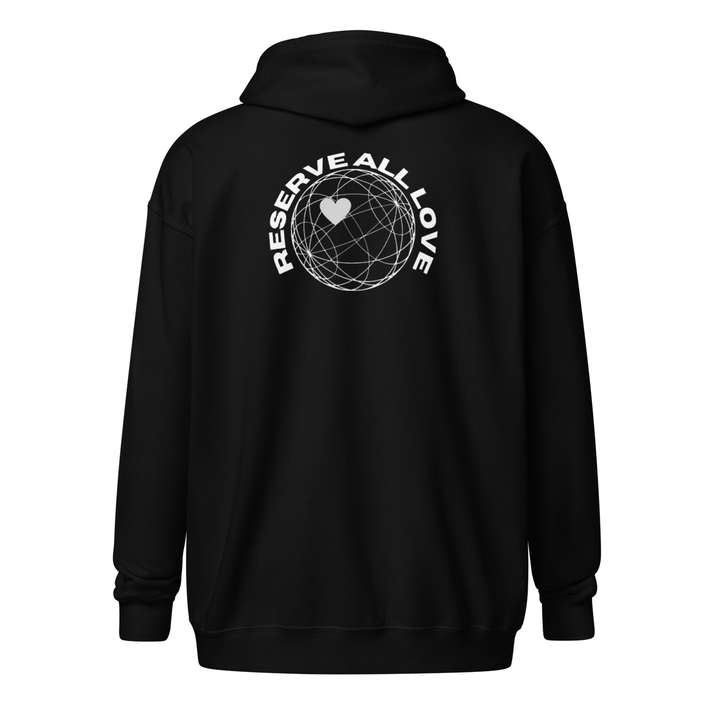 Reserve All Love Black and White Zip Hoodie