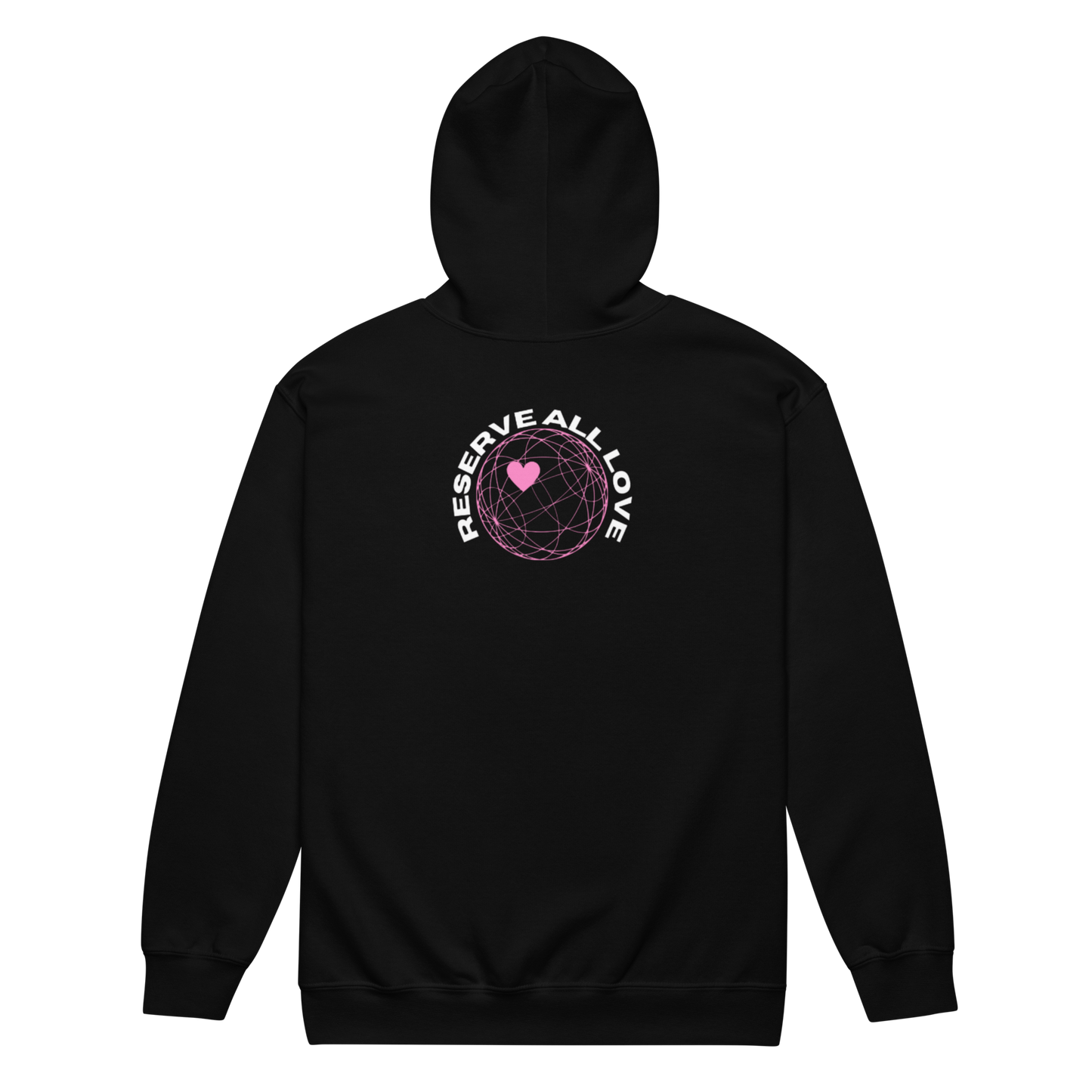 Reserve All Love Black and Pink Zip Hoodie