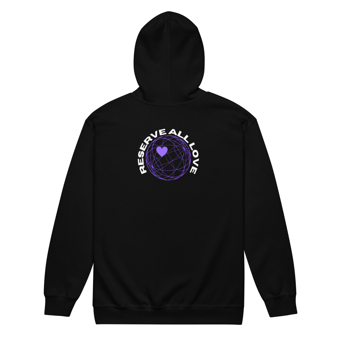 Reserve All Love Black and Purple Zip Hoodie