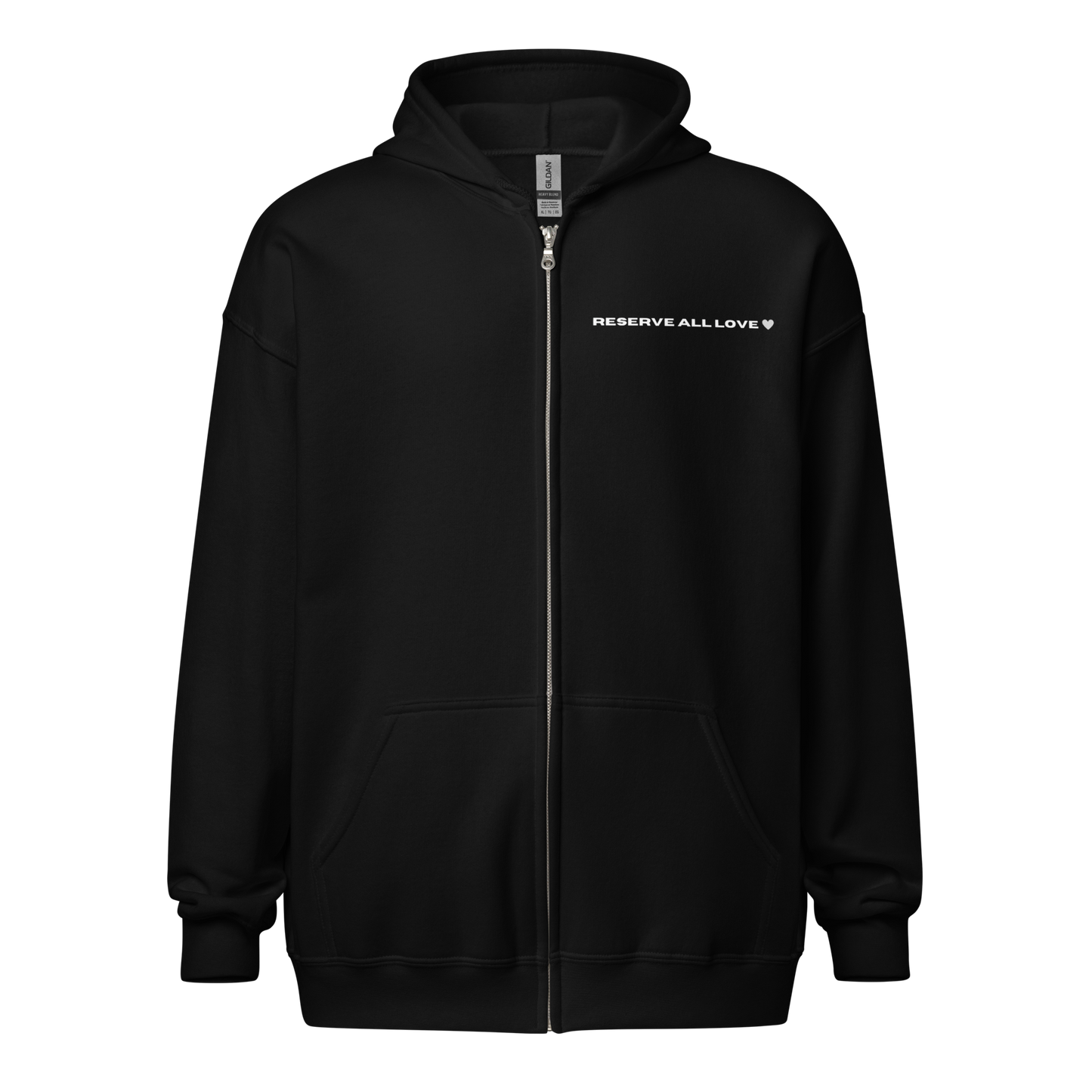 Reserve All Love Black and White Zip Hoodie