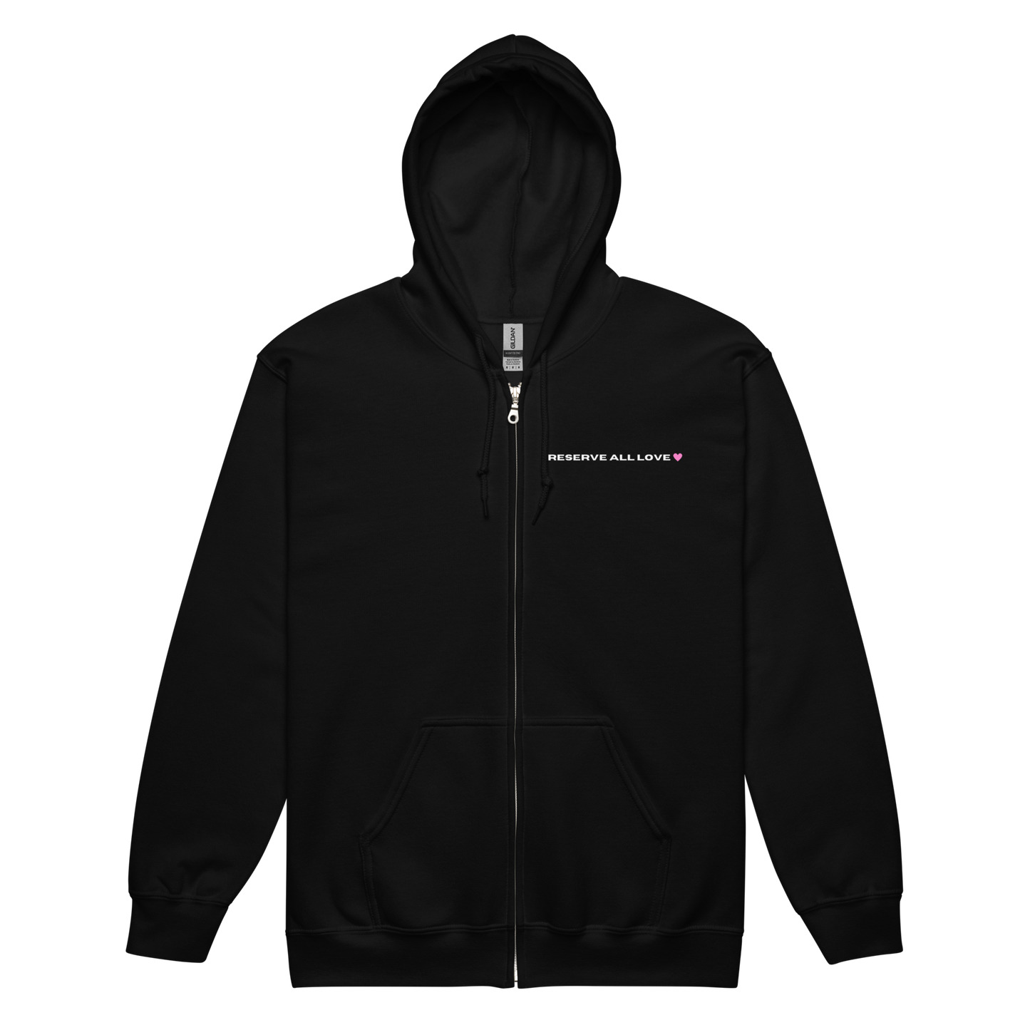 Reserve All Love Black and Pink Zip Hoodie