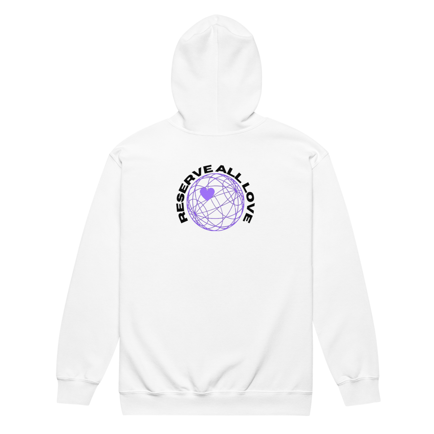 Reserve All Love White and Purple Zip Hoodie