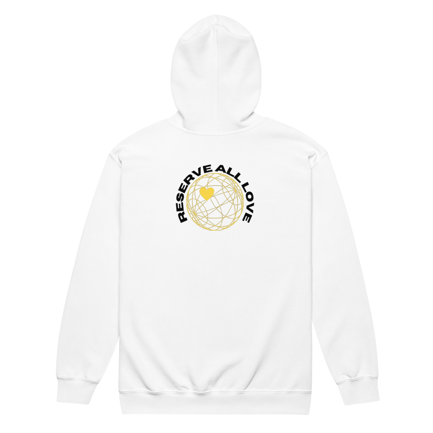 Reserve All Love White and Yellow Zip Hoodie