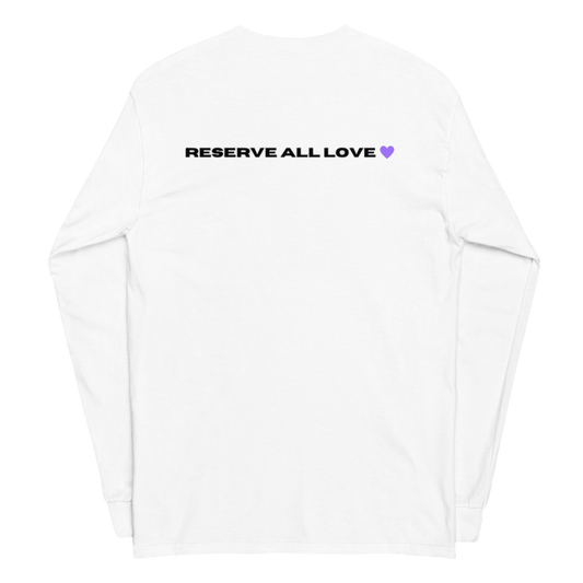 Reserve All Love White and Purple Long Sleeve Shirt