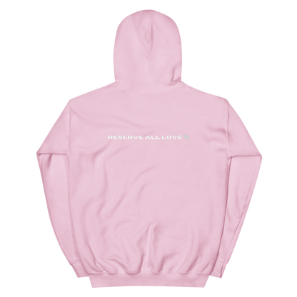 Reserve All Love Pink and White Hoodie