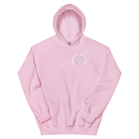 Reserve All Love Pink and White Hoodie