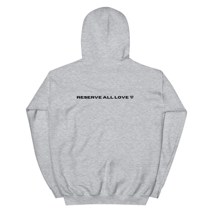 Reserve All Love Light Grey and Black Hoodie