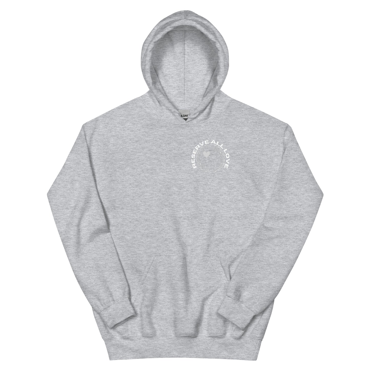 Reserve All Love Light Grey and White Hoodie