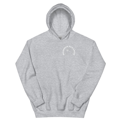 Reserve All Love Light Grey and White Hoodie