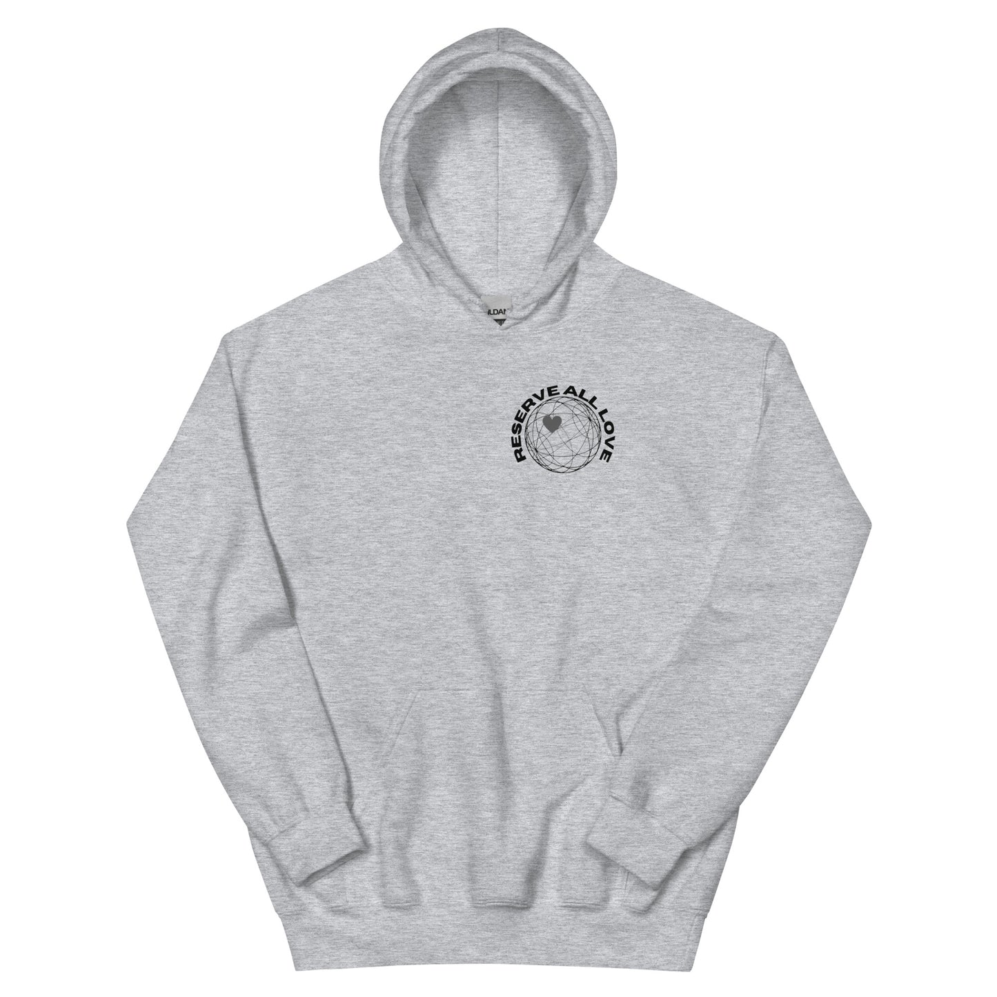 Reserve All Love Light Grey and Black Hoodie