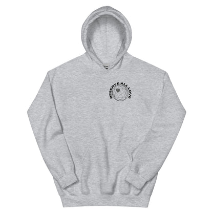 Reserve All Love Light Grey and Black Hoodie