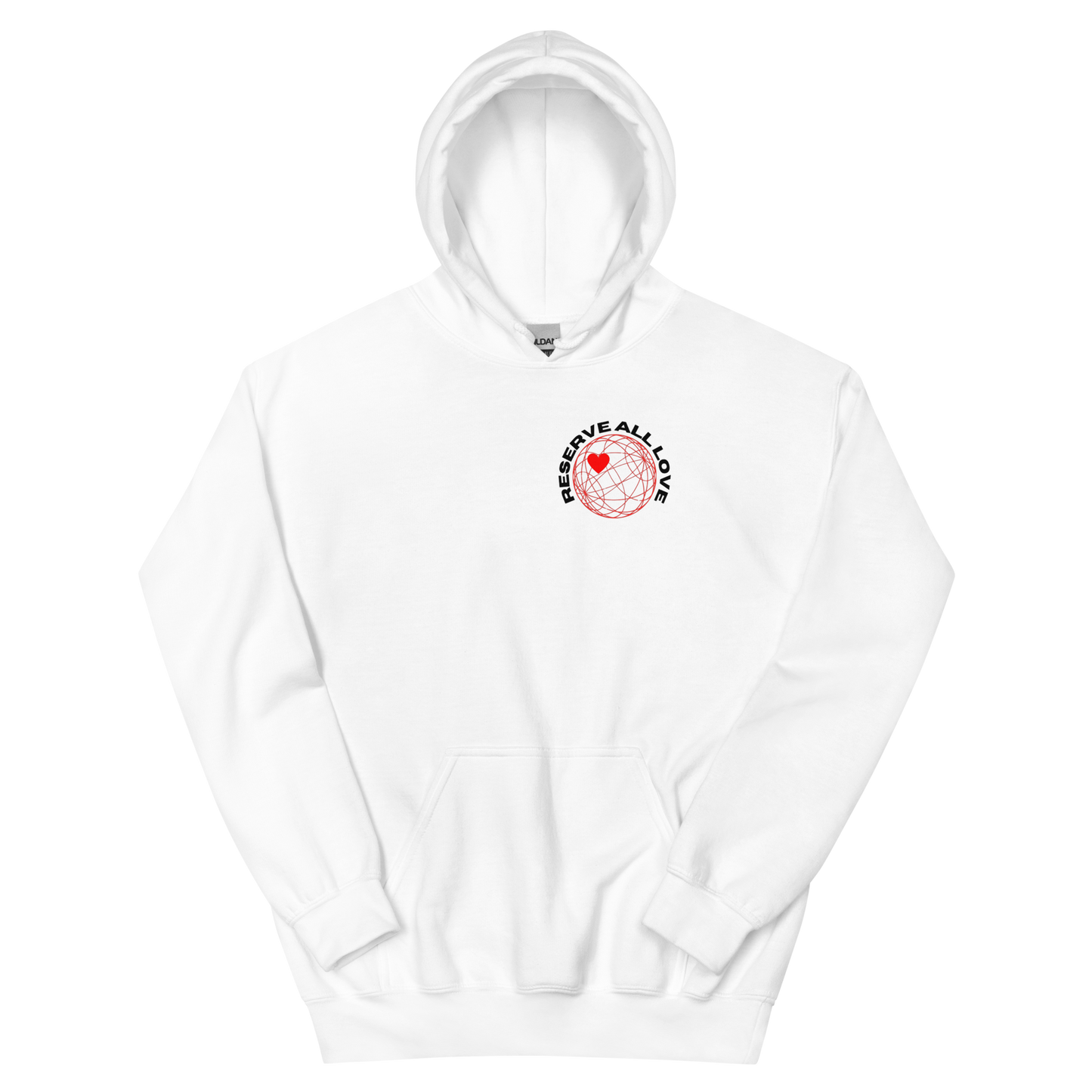 Reserve All Love White and Red Hoodie