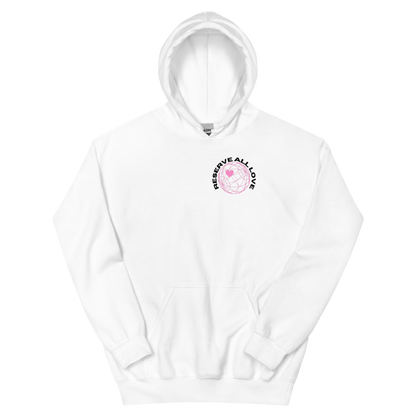 Reserve All Love White and Pink Hoodie