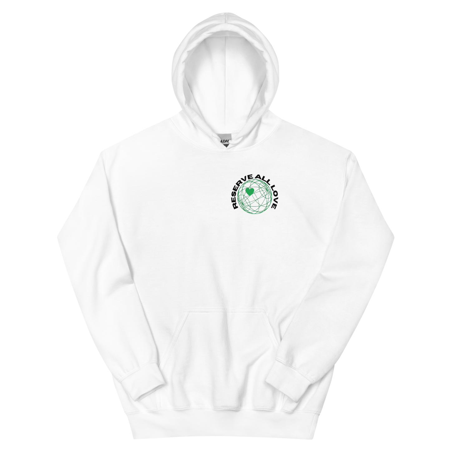 Reserve All Love White and Green Hoodie