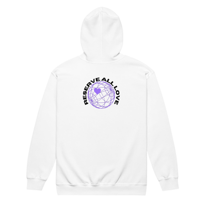 Reserve All Love White and Purple Zip Hoodie