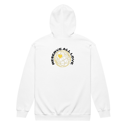 Reserve All Love White and Yellow Zip Hoodie